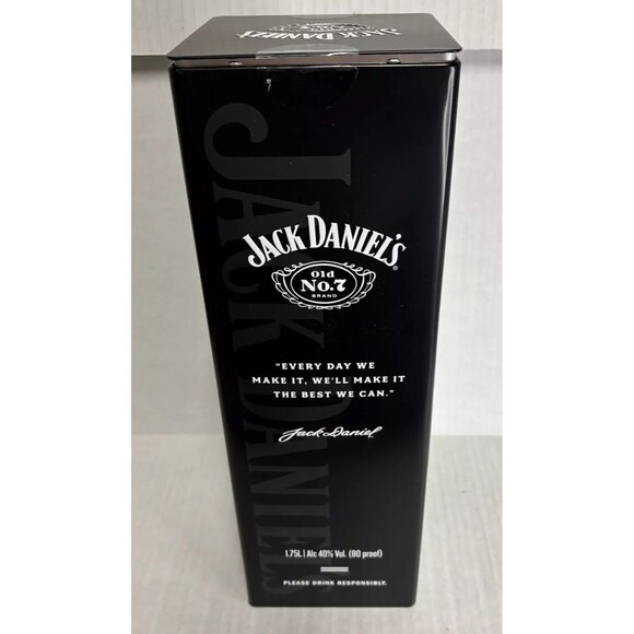 Jack Daniels EMPTY Tin/ Metal Box Tennessee Old No 7 Barware Decor Black/ White - Picture 5 of 11